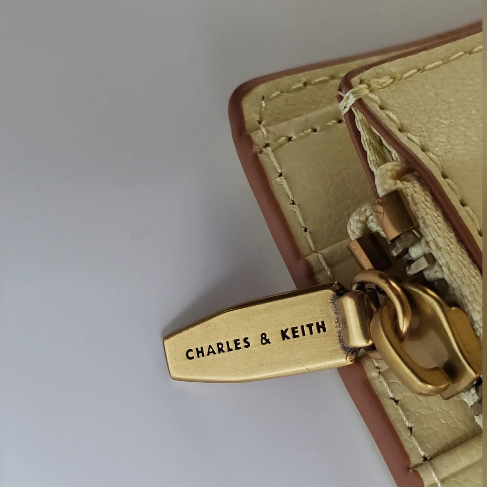 Charles & Keith Cadence Top-Zip Wallet Buttery Yellow